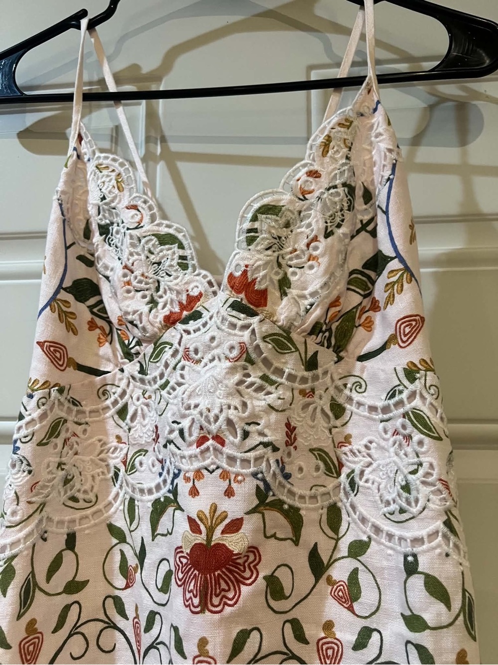 FARM Rio Cream Maxi Dress with Multicolor Floral Embroidery Size Medium - Picture 10 of 10